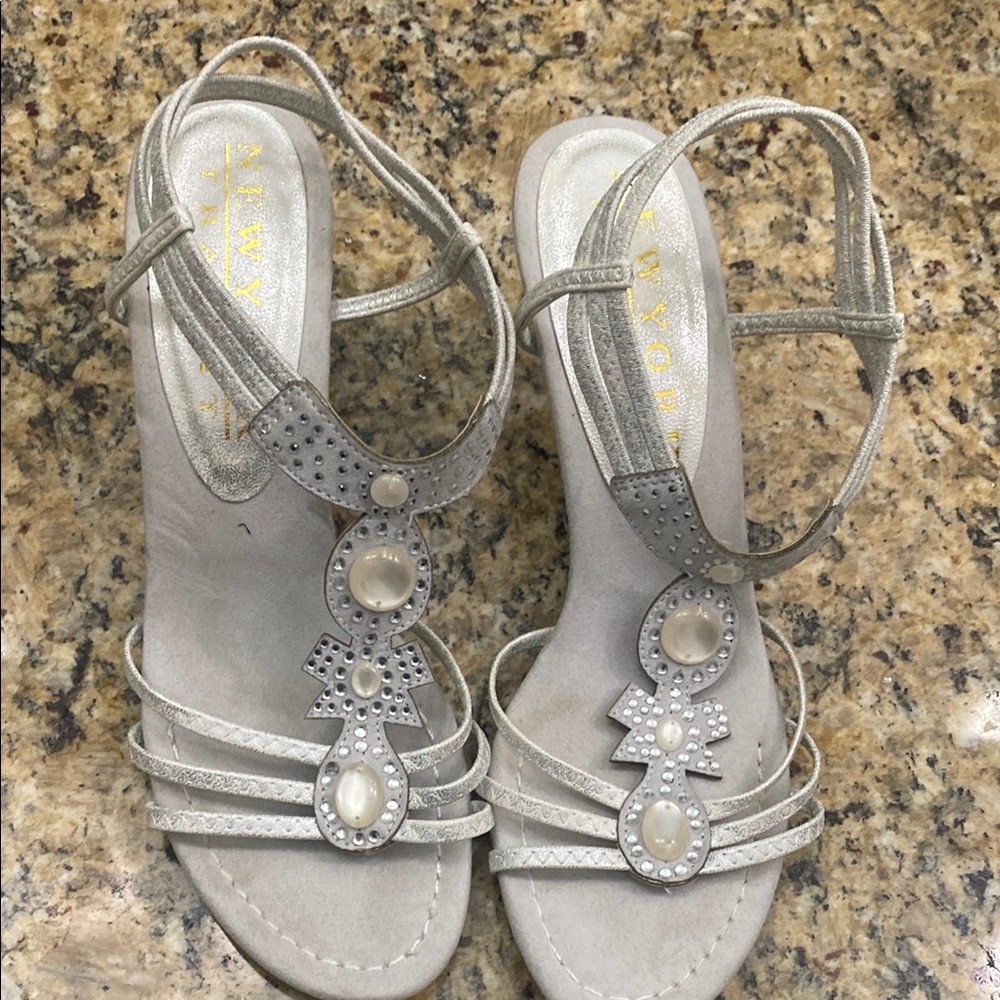 Elegant Silver Strappy Sandals